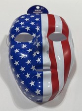 Red White And Blue - Patriotic - USA Plastic Costume Accessory - One Size Mask