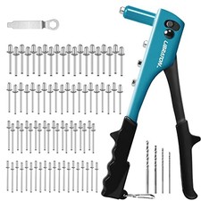 LIBRATON Hand Riveter Set with 80 Blind Rivets and 4 HSS Drill Bits Aluminum