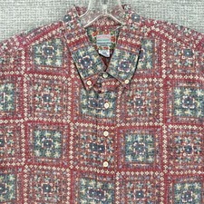Vtg 90's Reyn Spooner Shirt Sz 2XL Red Quilt Patchwork Hawaii Kloth Popover
