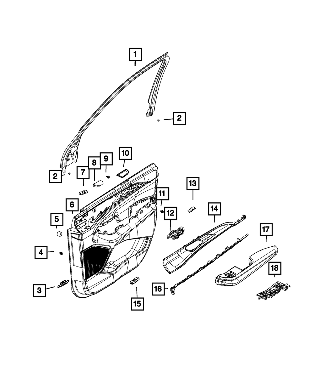 Genuine Mopar Front Door Applique Left 6TA971AAAC