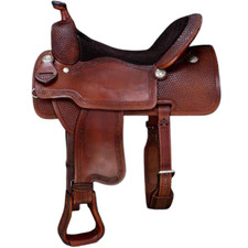 Western Wade Tree A Fork Work Leather Ranch Roping Horse Saddle Tack Equestrian