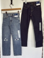 2-Old Navy Slim 360 Stretch Jeans Denim Dark /Light Blue Youth Boys Size 7 NWT