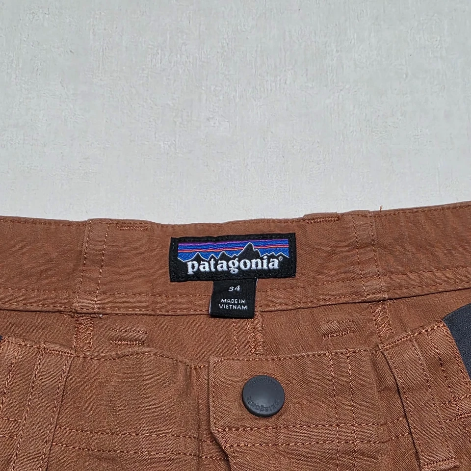 Pantalones Cortos Patagonia Venga Rock Hombres Talla 34 Marrón 8” Entrepierna Senderismo Trail Foto 2 de 4