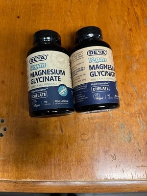 DEVA VEGAN MAGNESIUM GLYCINATE w/ Trace Minerals, 90 Tabs