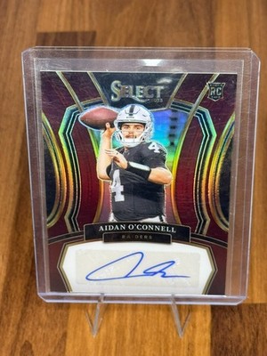 2023 Panini Select Rookie Signatures Aidan O'Connell #RSI-AOC Maroon Prizm /75