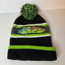 Nickelodeon Teenage Mutant Ninja Turtles Kids Beanie Hat Pom Winter TMNT Green