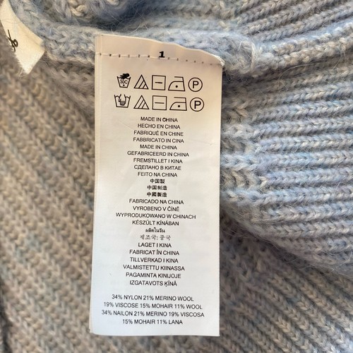 Michael Kors Wool-Blend Peekaboo Sweater Cold Shoulder Blue XS - Picture 8 of 13