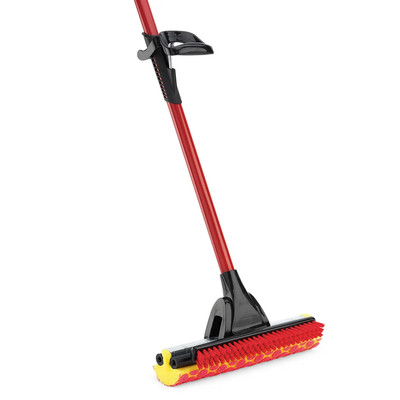 Libman Commercial 955 12'' x 51-1/2'' Sponge Roller Mop w/ Red Steel Handle