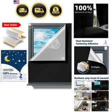 Portable Blackout Curtains 40" 60", Strong Hook and Loop Tape Strips with Adh...