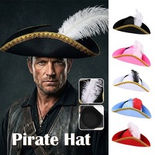 Creative Feathers Pirate Hat Cosplay Captain Cap Masquerade Party Costume Props