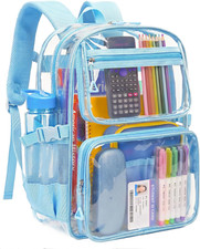 Clear Backpack for School, Heavy Duty PVC Large Transparent Bookbag Large Capa