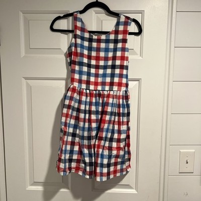 cat and jack red white and blue dress Cat & Jack Girls Americana Gingham Woven Sleeveless Dress Red White Blue L  10-12