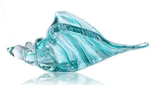QFkris Hand Blown Glass Conch Seashell Figurine Home Decor Art Glass Sculptur...