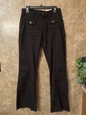 Aeropostale Low Rise Flare Cargo Pants Wide Leg Career Womens 4 Black 90s y2k
