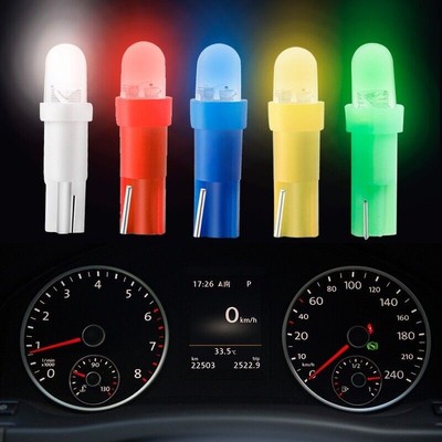 T5 12V LED ARMATURENBRETT GLÜHBIRNEN MIT KEILSOCKEL (WEISS/BLAU/ROT/GELB/GRÜN)