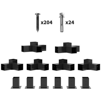 12-teiliges Pergola-Set, Pergola-Winkel mit 3-fach & 4-fach Eckwinkeln für 9,6 x