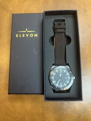 Elevon ELE114-6  5ATM Water Resistant  Quartz White Dial Men's Watch Brown Band