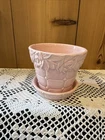 McCoy Ceramic Flower Plant Pot Pastel Pink Leaf and Quilted Pattern