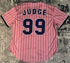 NEW W/TAGS Aaron Judge Unisex Adult XL Pink New York Yankees Baseball Jersey MLB