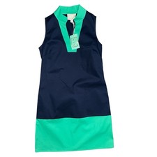 SAIL TO SABLE Women’s Navy Green Colorblock Sleeveless Shift Dress NWT $198 XS