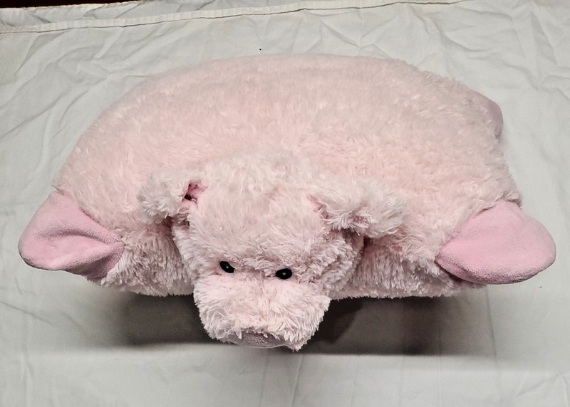 Zoopurr Pets? Plush Pink Pig Convertible Pillow size 18" X 14" X 7" RARE STYLE