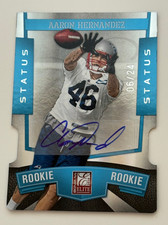 Aaron Hernandez 2010 Panini Donruss Elite STATUS AUTO Rookie Card SSP #d 6/24