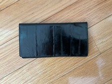 Black EEL skin Fold Over Long Wallet Ladies