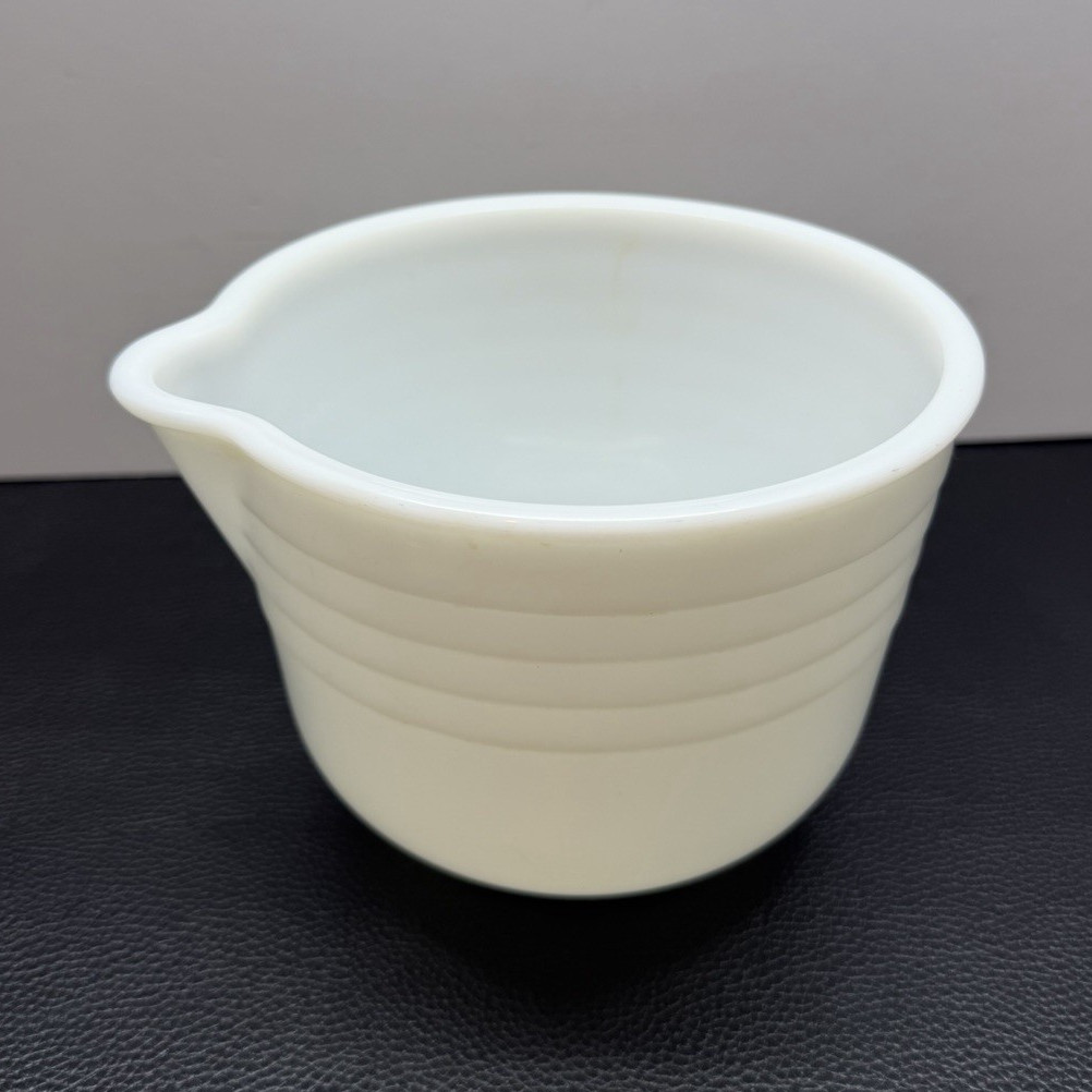VINTAGE PYREX General Mills Ribbed White Glass Mixing Bowl 12 Made USA