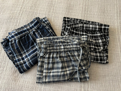 Real Essentials Mens Plaid Soft Flannel Lounge Pajama Pants  XXXL Set of 3
