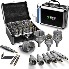TCT Hole Saw Kit 12 Pcs - Carbide Hole Saw Kit 9/16" - 2 1/8" for Metal  Multi