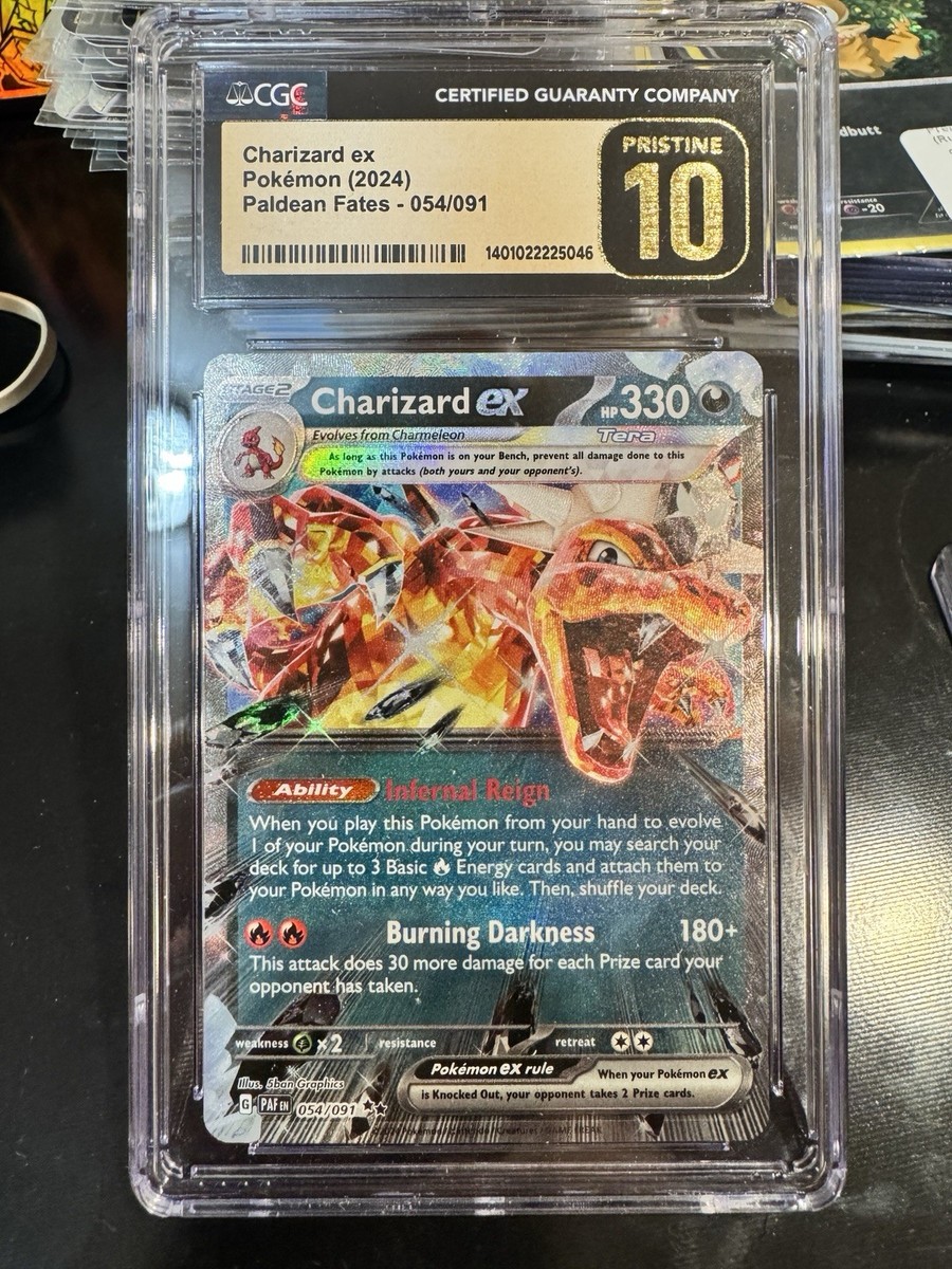 Pokémon Charizard ex SV: Paldean Fates 054/091 Holo CGC Pristine