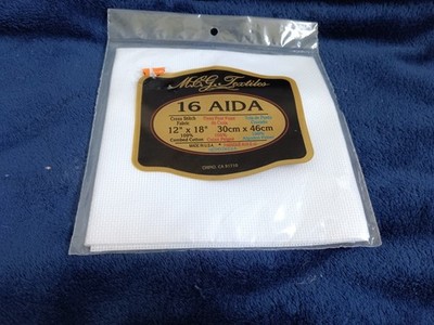 New M.C.G. Textiles 16 AIDA Cross Stitch Fabric, 12''x18'',100% Combed Cotton