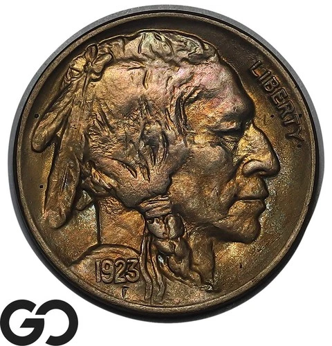 1923 Buffalo Nickel, Gorgeous Solid Gem BU++, PQ This Nice, Great Color & Strike