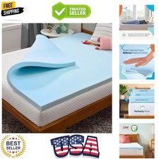 Memory Foam Mattress Topper, Twin Size - 2 Inch Gel Infused Memory Foam - Plu...