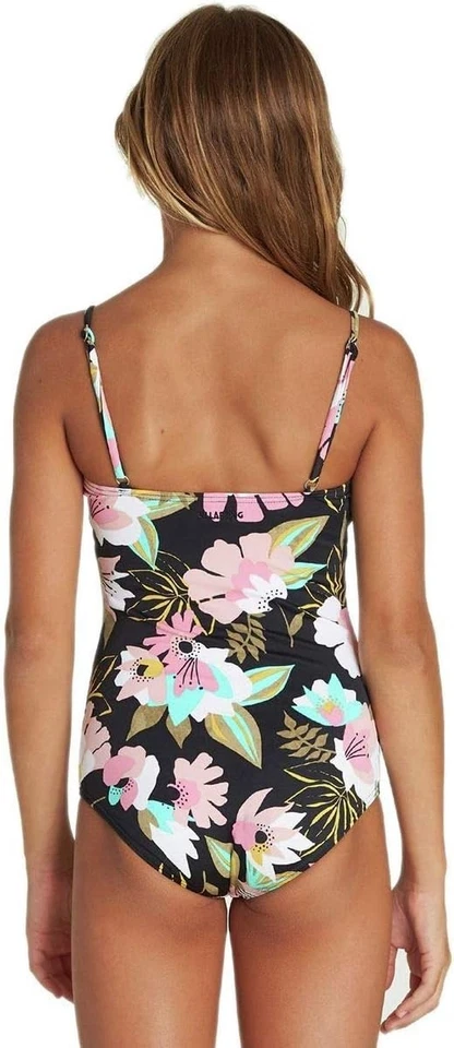 Girl's Billabong E3129 Night Bloom One-Piece Swimsuit, Size 10 - Blue - Image 3 of 3