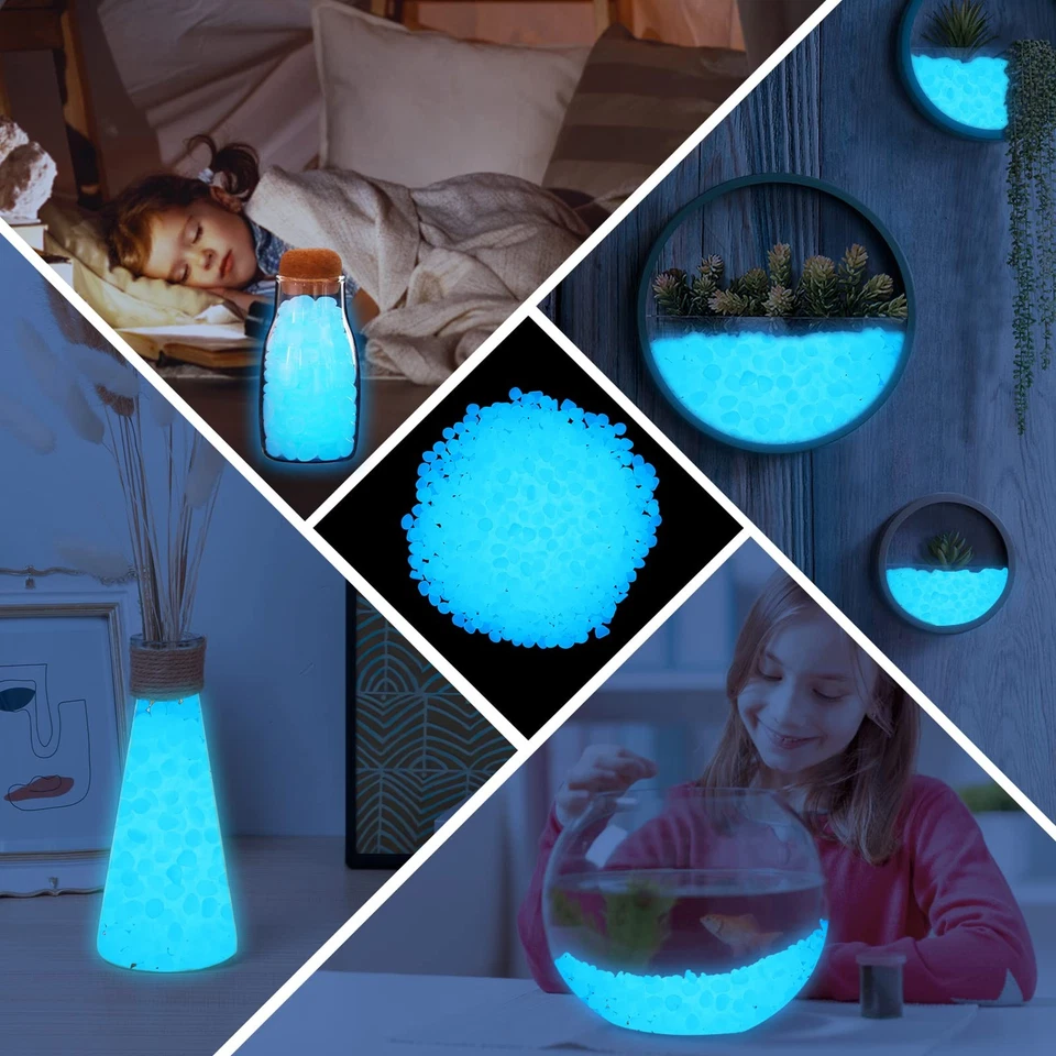 1000 piezas Piedras Brillantes Rocas Brillantes Guijarros Luminosos para Exterior Dec... Foto 2 de 4