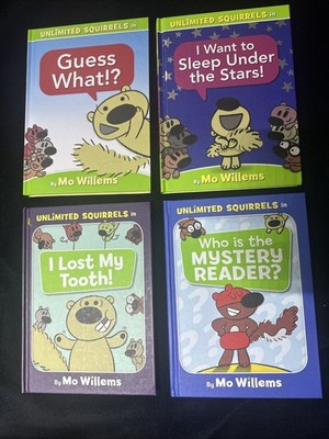 UNLIMITED SQUIRRELS by Mo Willems Lot 4 Lost, Mystery, Under, Guess- VERY GOOD