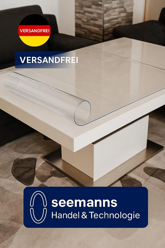Tischdecke Tischfolie 2mm Transparent Klar Tischschutz Tischmatte Abwaschbar PVC - Bild 3 von 4