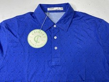 NWT Criquet Polo Shirt Mens XL Blue Performance Pima Cotton Stretch Golf