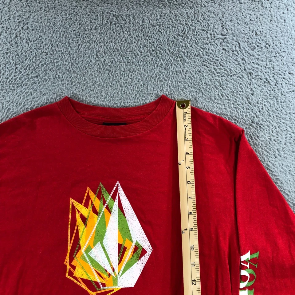 vtg volcom shirt mens M red long sleeve y2k surf skate - Image 4 of 4