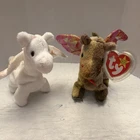 NWT-VTG Ty Beanie Babies SCORCH the Dragon and Magic The White Dragon