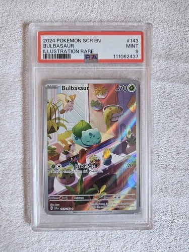 2024 Pokémon Stellar Crown Bulbasaur #143/142 PSA 9 Special Illustration Rare