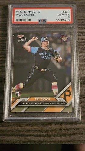 2024 Topps Now All-Star Game Paul Skenes #436 RC PSA 10 Pirates NL CY YOUNG