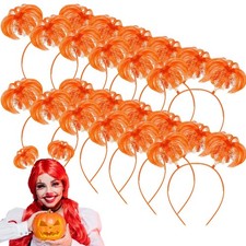 12 Pcs Halloween Pompom Headband Hair Tinsel Hair Accessory Wrapped Ponytail ...