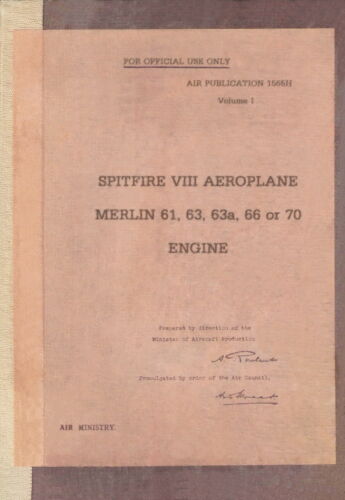 SUPERMARINE SPITFIRE VIII - A.P.1565H - VOLUME I ( TECHNICAL ).  DOWNLOAD or DVD - Afbeelding 1 van 12