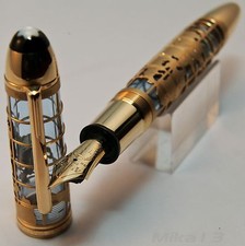 MONTBLANC SKELETON JOHN HARRISON 333 FOUNTAIN PEN SOLID 18K GOLD BRAND NEW 