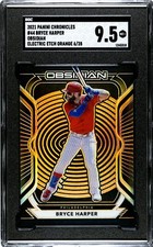 2021 Panini Chronicles #44 Bryce Harper Obsidian ETCH ORANGE /28 SGC 9.5 MINT+