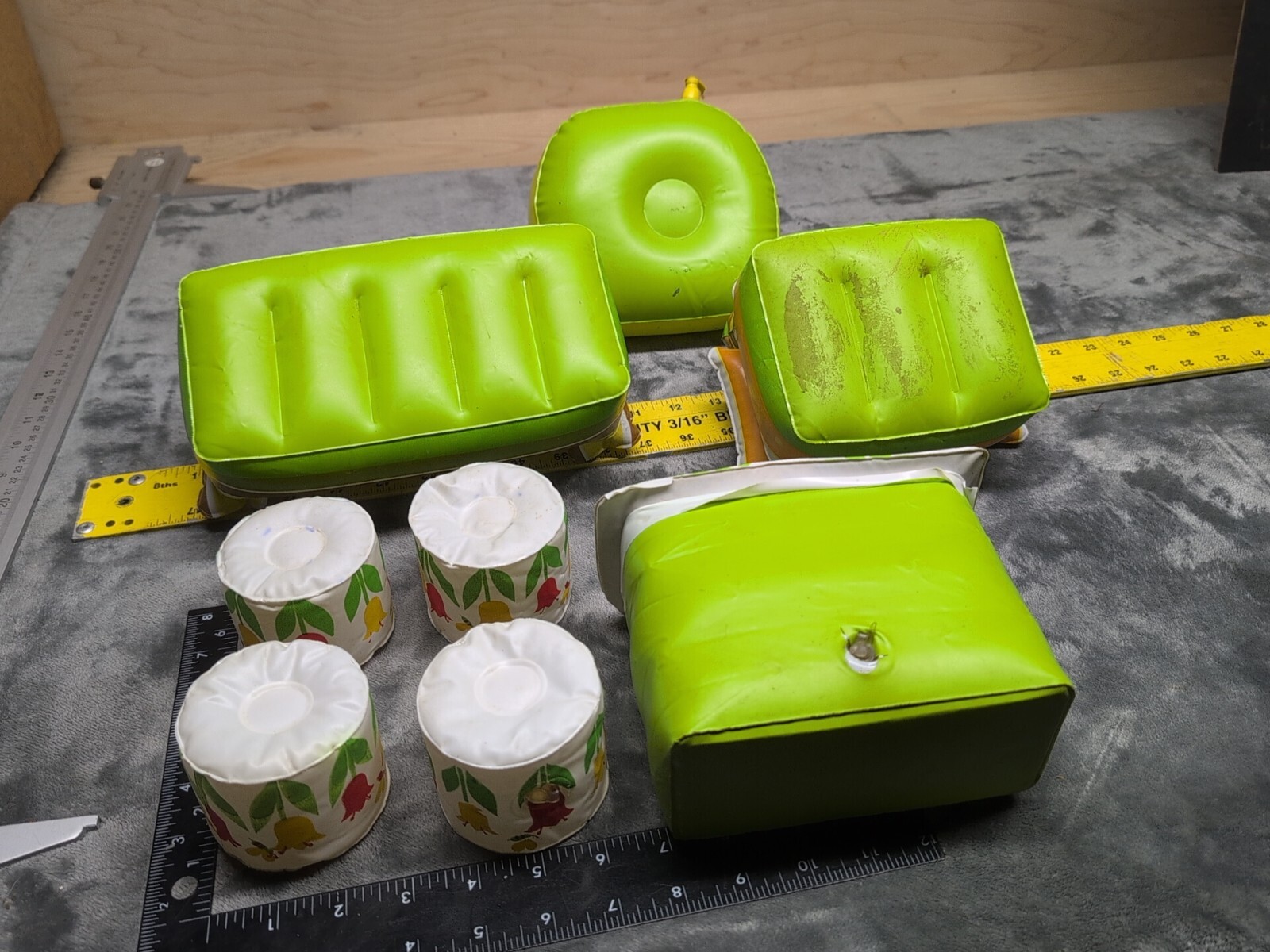 Vintage Barbie Blow Up Furniture Dresser & Hassock