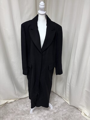 Zara NWT Square Shoulder Wool Woman s Coat Black Size L