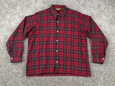 Vintage 60s Woolrich Wool Flannel Shirt Mens Large Red Buffalo Plaid Hunting USA